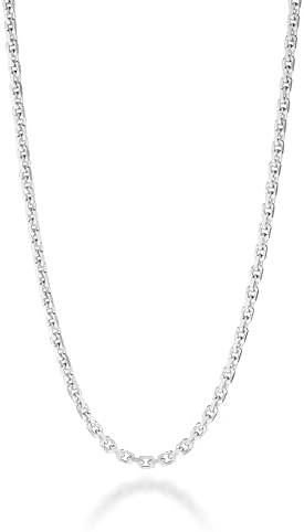 アクセサリー Glitter Ice Chain Necklace 14mm SILVER Amazon.com: 18 to 26 Inch 4mm Diamond-Cut Ice Link Chain in