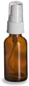 2 Oz Amber Boston Round Glass Bottle with Fine Mist Sprayer by Greenals