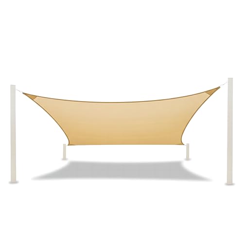 Beauenty Sun Shade Sail Canopy,98% UV Block,Rectangular Curved Canopy,Permeable 185GSM Sail Shade Cover for Patio,Garden,Pergola,Backyard,Outdoor Facility&Activities(3m x 5m)