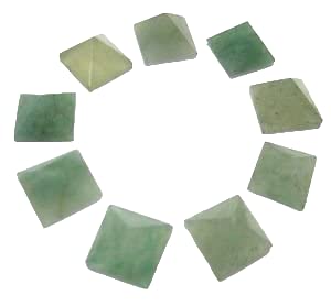 Beautiful 9 Green Aventurine Quartz Loose Pyramids Crystal Healing Reiki Bagua Feng Shui Home Office Gift Handcrafted