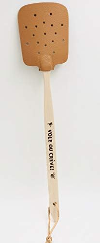 tapettecuir Fun luxury leather fly swatter - flies or die (vole ou crève)
