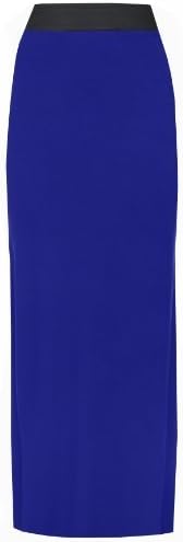 Asfashion Online Women's Plus Size Stretch Jersey Gypsy Boho Long Maxi Dress Skirt 20 Royal Blue