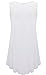 JollieLovin Womens Sleeveless Comfy Plus Size Tunic Tank Top With Flare Hem - White, XL (1X)
