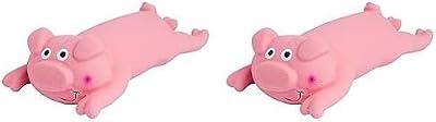 Petface Latex Lounging Pig Soft Chew Dog Toy Pack of 2
