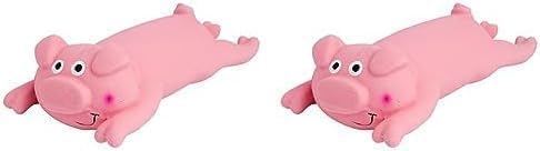 Petface Latex Lounging Pig Soft Chew Dog Toy Pack of 2