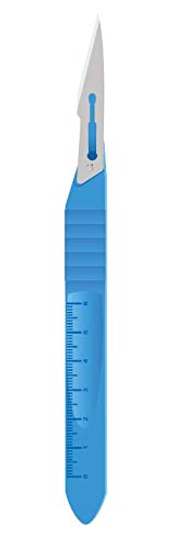 MedBlades Disposable Scalpel #11, with Stainless Steel Blades with Plastic Scalpel Handle, Sterile, Individually Sealed, Box of 10 for Craft, Hobby, Dermaplaining, Podiatry & More - Thumbnail 6