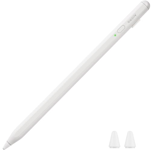 Stylus Pen, Active Stylus Pen Compatible for iOS and Android Phones, Rechargeable Stylus Pen with Dual Touch Screen, for Apple/Samsung Tablet, White