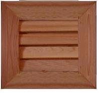 GC1010 Cedar Wood Gable Vent ~ Louver box 9.5 x 9.5 ~ Overall 13.5" x 13.5" ~ Kimball Designs Sanded Smooth Functional Ventilation