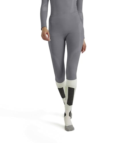 FALKE Women's Wool-Tech Long W Ti Functional Yarn Quick Dry Base Layer Bottom 1 Piece, Grey Grey-Heather 3757, XL