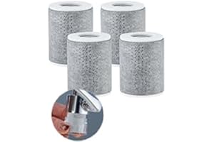 CECEFIN Carbon-Fiber Faucet Extender Aerator-Water-Filter - 4pcs 1um Micro-Porous Chlorine Purifier, High Density Sediment Filtration, 1"(D)*1.47"(H) Filtered Cartridge for CECEFIN Swivel Aerator