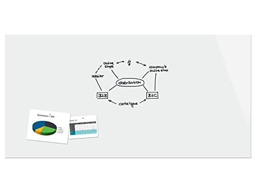 Be!Board B1700 Magnetic Glass Board / Magnetic PinBoard / WhiteBoard / Dry Wipe Board, 240 x 120 cm, Pure White