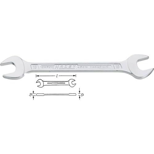 Hazet Doppel-Maulschluessel 450N-18X19, Aussenprofil Sechskant, SW 18 x 19 mm
