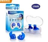 Upgraded Silicone Swimming EarPlugs, 2 Pairs Waterproof Reusable Silicone Ear Plugs for Swimming Showering Surfing Snorkeling and Other Water Sports Adult/Kids Size