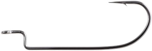 Owner Offset Shank Worm Hook, Black Chrome