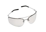 3M Metaliks Safety Glasses With Polished Metal Silver Frame And Clear Indoor/Outdoor Mirror polycarbonate Anti-Fog Anti-Scratch Hard Coat Lens