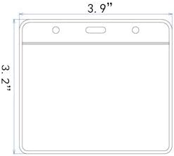 Name Tag Badge ID Card Holders 100 Pack Clear Plastic Horizontal Premium Badge Holder, 3.5 x 2.25 Inches - Image 3