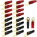 1/0 AWG Gauge Gold Wire Crimp Cable Ring Terminal Red Black Boots 5/16