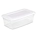 Sterilite 6 Quart Clear Closet Storage Tote Container with White Lid, 36 Pack
