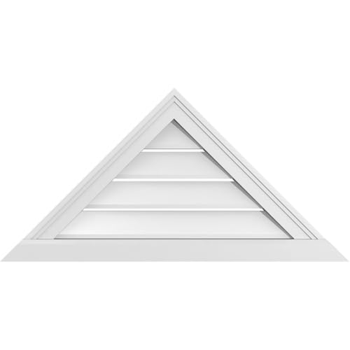 32"W x 16"H Triangle Surface Mount Signature Urethane Gable Vent 12/12 Pitch: F…