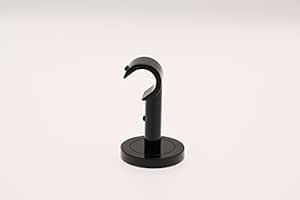 Cortina Casa - Par de Soportes Techo para barra 20 mm Negro: Amazon.es