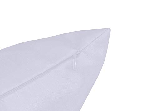 Essencea 18 by 18 Inches, Throw Pillow Cover, Color -Pure White | Solid Faux Silk European Shams Pillowcase with Hidden Zipper