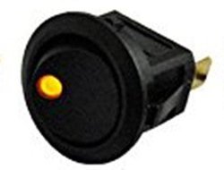 AutoEC 3pcs Car Truck Round Rocker Toggle Switch Yellow LED Light On-Off Switch