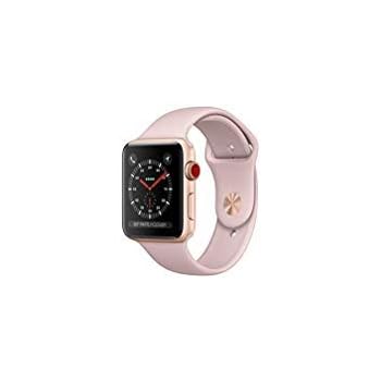 Apple Watch Series 3 (GPS), 42mm Gold Aluminum Case with Pink Sand Sport Band - MQL22LL/A (Renewed)