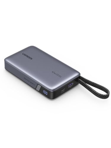 UGREEN Power Bank 20000mAh, 67W Fast Charging with Built in USB C Cable, Portable Charger for Laptop/Samsung/iPhone/Xiaomi, LED Display Battery Pack, 65W Self Charging,Nexode Series