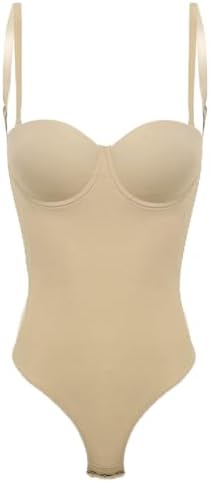bodysuit bra for backless dress Shapewear Halter Strap Deep U Sculpting Backless Bodysuit Popilush EU