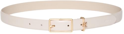 Ceinture Femme Square Buckle Loop 2,5 cm avec Logo, Ivoire (Chateau/CK Light Gold), 110 cm