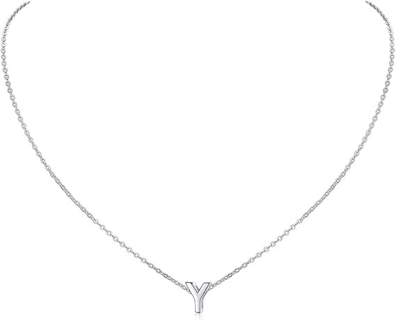 ChicSilver Silver Necklace for Women Sterling Silver Initial Letter Y Pendant Necklaces Monogram Jewellery Amazing Gifts for Christmas