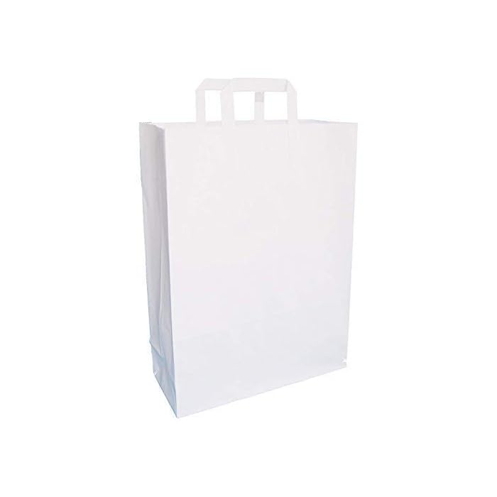 Buy We Can Source It Ltd White SOS Kraft Paper Bags with Tape Handles Medium