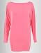 ZJ Clothes Plus Size Women Long Sleeve Off Shoulder Plain Batwing Tunic Top