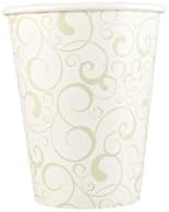 Coffee Cup By HeloGreen | 12 oz Paper Hot Cups - Hot Beverage Cup for Coffee, Tea, Water and More - Floral Flower Print - (100 Count)