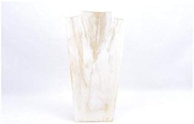 Artisanal Display Bust for Necklaces Solid Wood White Painted H25 cm