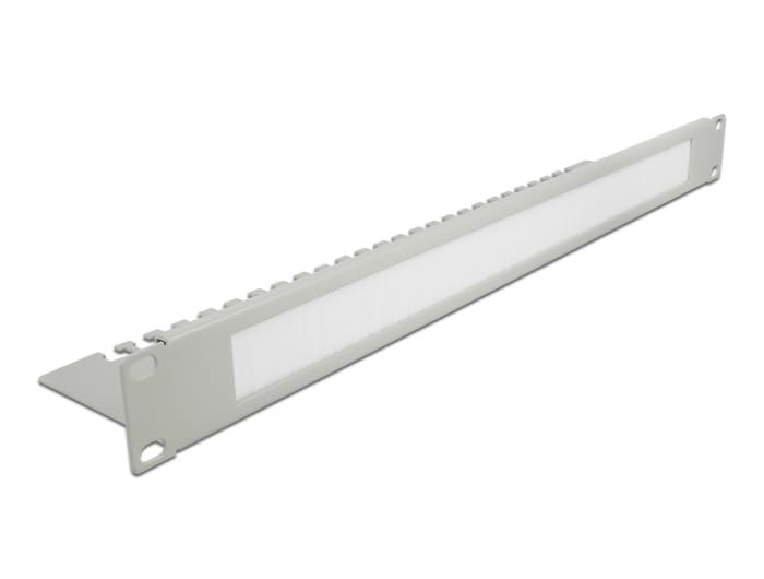 Delock 19 Inch Cable Management Brush Strip with Cable Intermediate Plate 1 U Grey