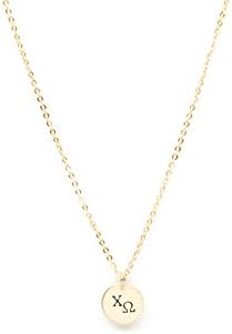GREEK SORORITY JEWELRY, 14k gold-filled, Petite Circle Necklace - Chi Omega
