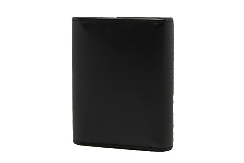 Genuine Calf Leather Men's Black Execufold w Tri-fold Wallet 18 Cards Slots (53-35)