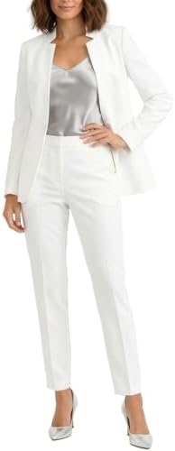 SUSIELADY Women's Blazer Suits Two Piece Solid Work Pant Suit for Women  Business Office Lady Suits Sets (Bl01-white, Medium) at Amazon Women's  Clothing store