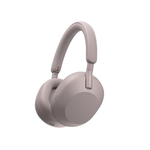 Sony WH-1000XM5 Wireless Over-Ear Headphones, Premium Active Noise Cancelling with personalized Spatial Audio, Up to 30hr Battery Life, Bluetooth Headphones, Smoky Pink