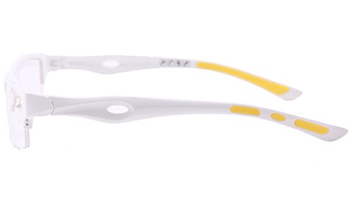 Agstum TR90 Mens Womens Sports Optical Half Rim Glasses Frames (White, 54)