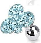 Body Accentz® 316L Surgical Steel Multi Paved Clover Top Tragus/Cartilage Piercing Stud 16g 5mm targus