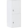 WISUNO 2 Door Vertical Stackable Storage Cabinet with Lock,Anti-Failing Device, Metal Lcoker,Organizer for Office, Home, Gym, School,Employee,Kids. (2D-White)
