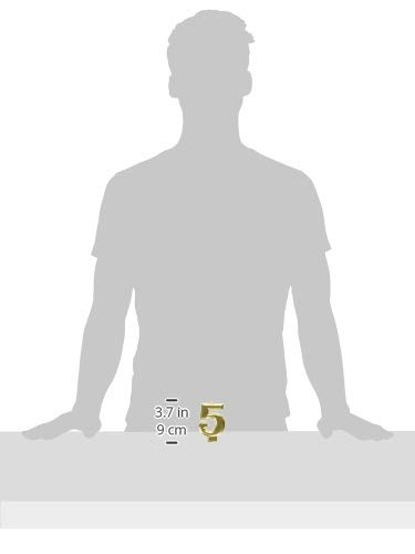 amscan Birthday Celebration, Numeral #5 Metallic Candle, Party Supplies, Gold, 3 1/4