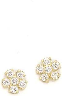Jennifer Meyer Jewelry Women's 18k Gold Diamond Flower Stud Earrings, Gold/Clear, One Size