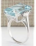 Promsup Vintage Women 925 Silver Aquamarine Gemstone Ring Wedding Jewelry Size 6-10 (7)