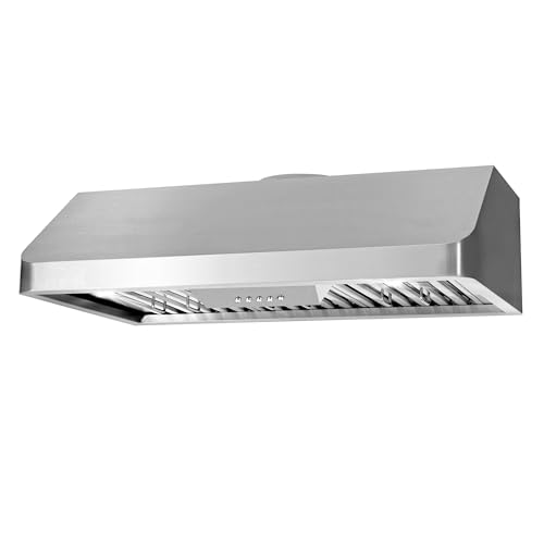 COSMO COS-QB90 36 in. Haven Collection 500 CFM Ducted Under Cabinet Range Hood, Button Control, LED Lights, Stainless Steel