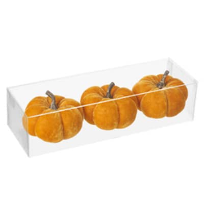 Heaven Sends Set of 3 Orange Velvet Pumpkins