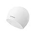 BALNEAIRE Silicone Solid Swim Cap, Waterproof Unisex Swimming Caps White