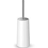 Homemaxs Toilet Brush and Holder Modern Design Longer Brush and Heavy Enough for Bathroom Toilet